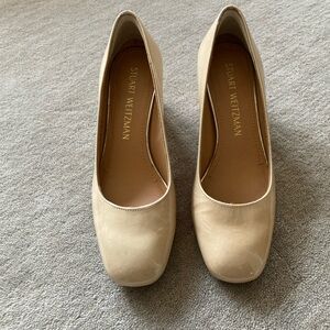 Stuart Weitzman Marymid Pump Size 4 Nude Patent Leather